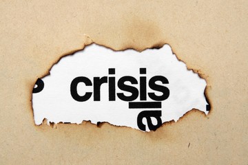 Crisis text on paper hole