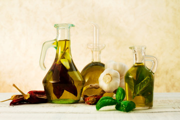 oil flavored with herbs and spices