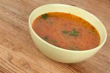 bowl of hot tomato soup