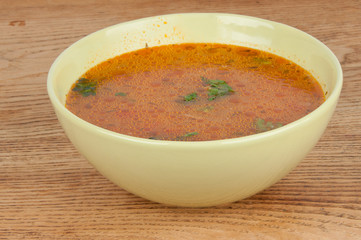 bowl of hot tomato soup