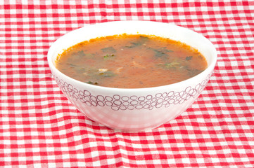 bowl of hot tomato soup