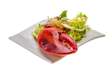 Lobster leg with salad