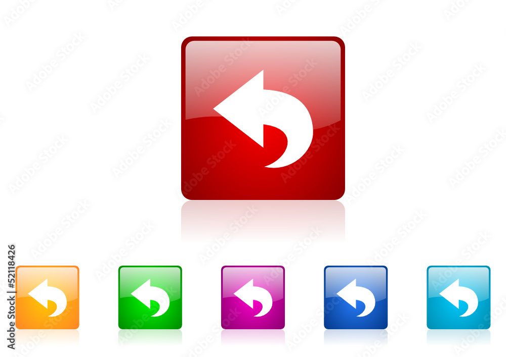 Aufkleber arrow back vector glossy web icon set
