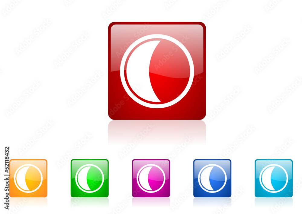 Aufkleber moon vector glossy web icon set