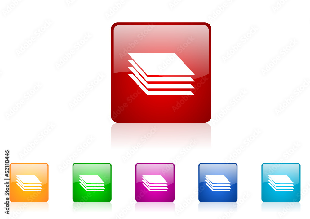 Aufkleber layers vector glossy web icon set
