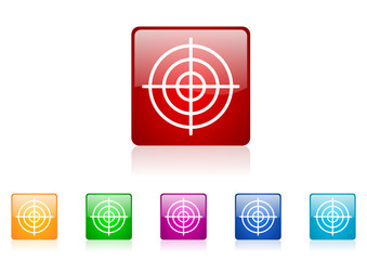 target vector glossy web icon set