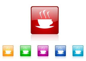 coffee vector glossy web icon set