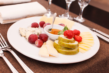 cheeses and fruits for appetizers
