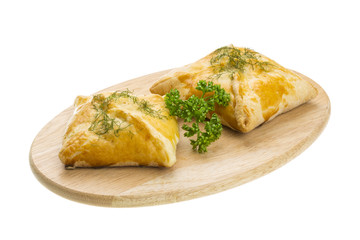 Patty with chicken and parsley