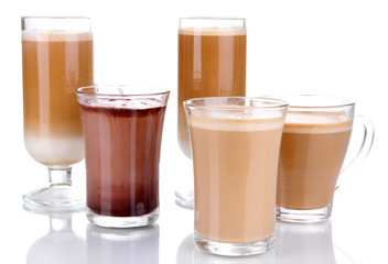 Layered coffee isolated on white