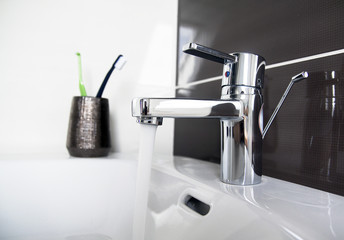 contemporary bathroom sink detail