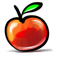 Red apple sketch vector illustration