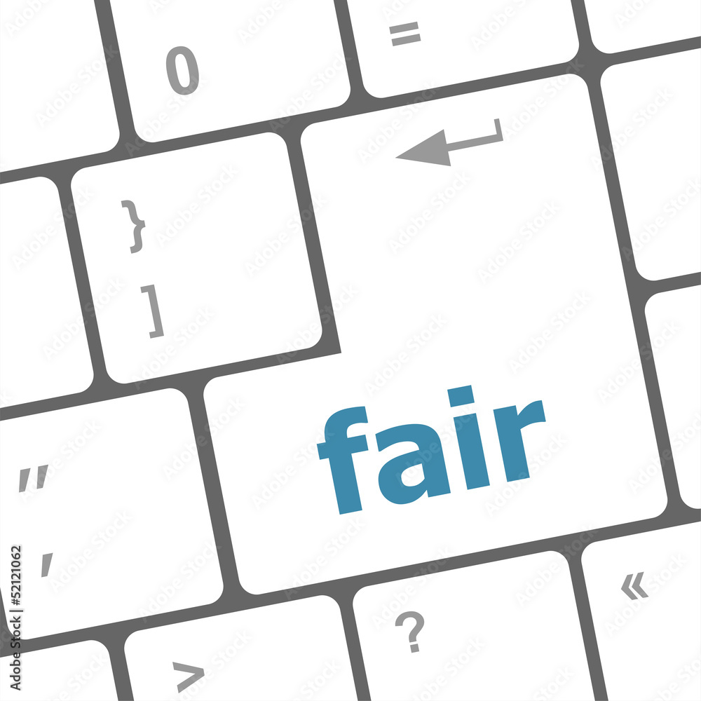 Poster fair word on computer pc keyboard key