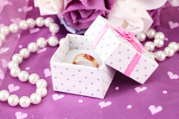 Conceptual photo: wedding in violet color style