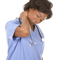 nurse having a neck pain
