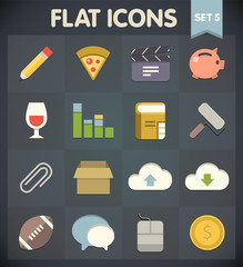 Universal Flat Icons for Web and Mobile Applications Set 5