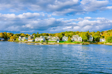 Fototapeta na wymiar A Small Village on the Coast of Maine