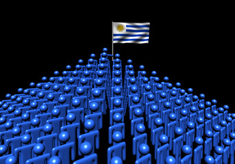 Obraz premium Pyramid of abstract people with Uruguay flag illustration