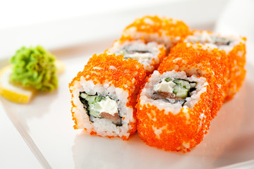 Salmon and Tobiko Roll