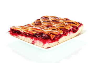 Cherry Pie isolated on white