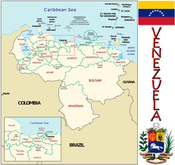 Venezuela  America emblem map symbol administrative divisions