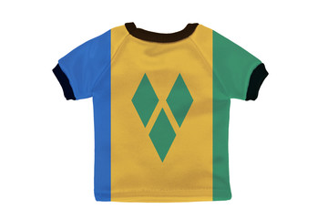 Small shirt with Saint Vincent and the Grenadines flag isolated