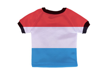 Small shirt with Luxembourg flag isolated on white background