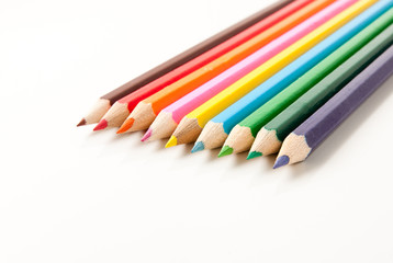 colored pencils at an angle