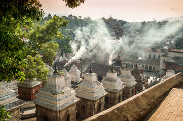 Smoke from The Funeral Gath in Pashupatinath