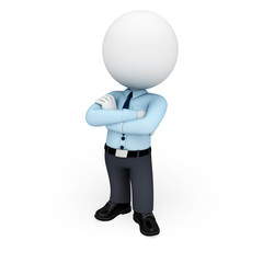 3d white people as service man