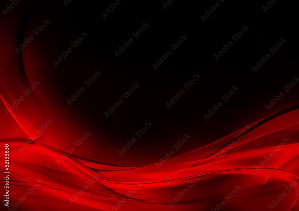 Wall mural abstract luminous red and black background