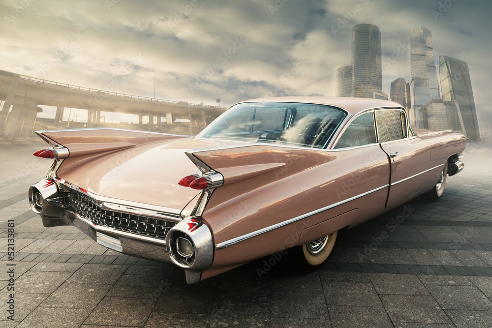 Fototapete View of classic vintage car