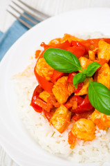 Chicken Breast with Rice and vegetables