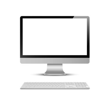 Vector computer display with keyboard