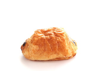 Chocolate croissant isolated on white background