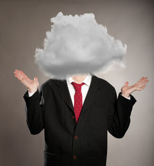 businessman with cloud