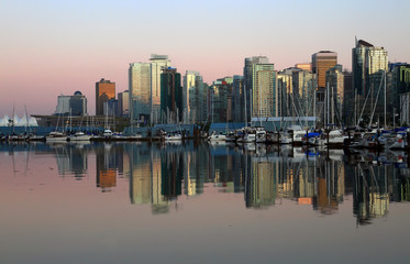 Fototapeta na wymiar Vancouver downtown evening, Canada BC