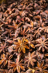 Close-up of star anise background