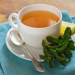 Cup of tea on wooden table