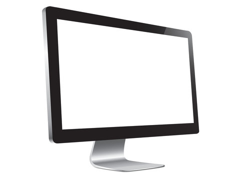 Computer isolated with white display