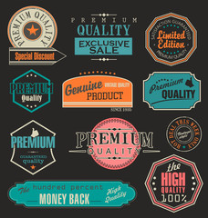 Collection of Premium Quality and Guarantee Labels