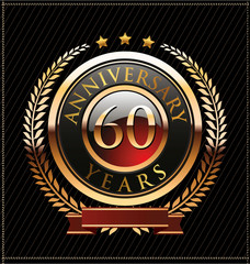 60 years anniversary golden label