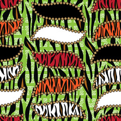 African style seamless with tiger skin pattern