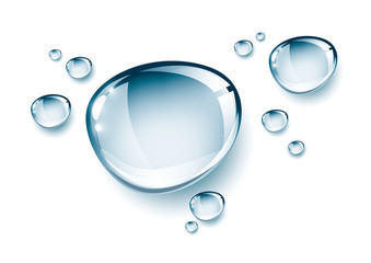 Blue water drops