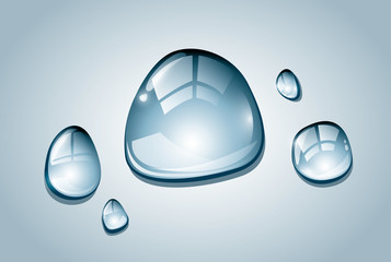 Blue water drops