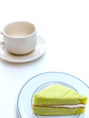 Cake and coffee cup