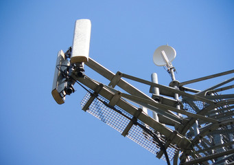 Antennas on mobile network tower.