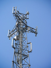Antennas on mobile network tower.