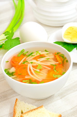 Soup with pasta and vegetables