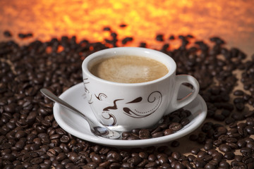 Cup of hot coffee.